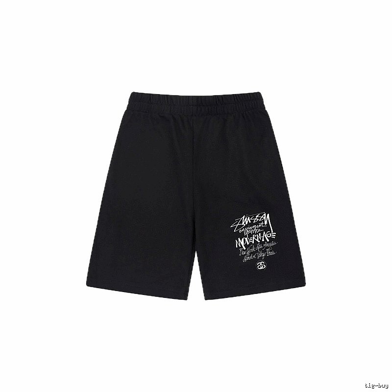 Stussy graffiti-style black shorts