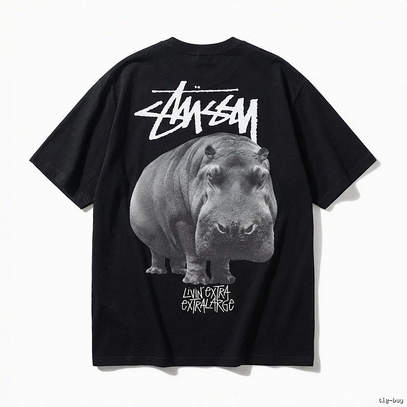 Stussy Hippo Print Black T-shirt