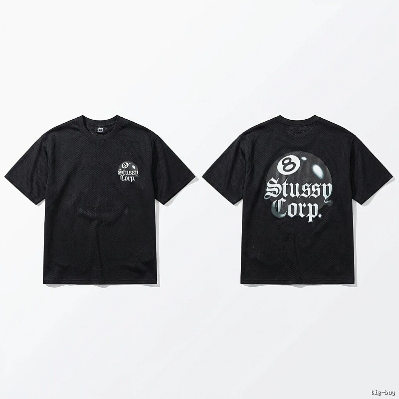Stussy No.8 Retro Style Black T-shirt