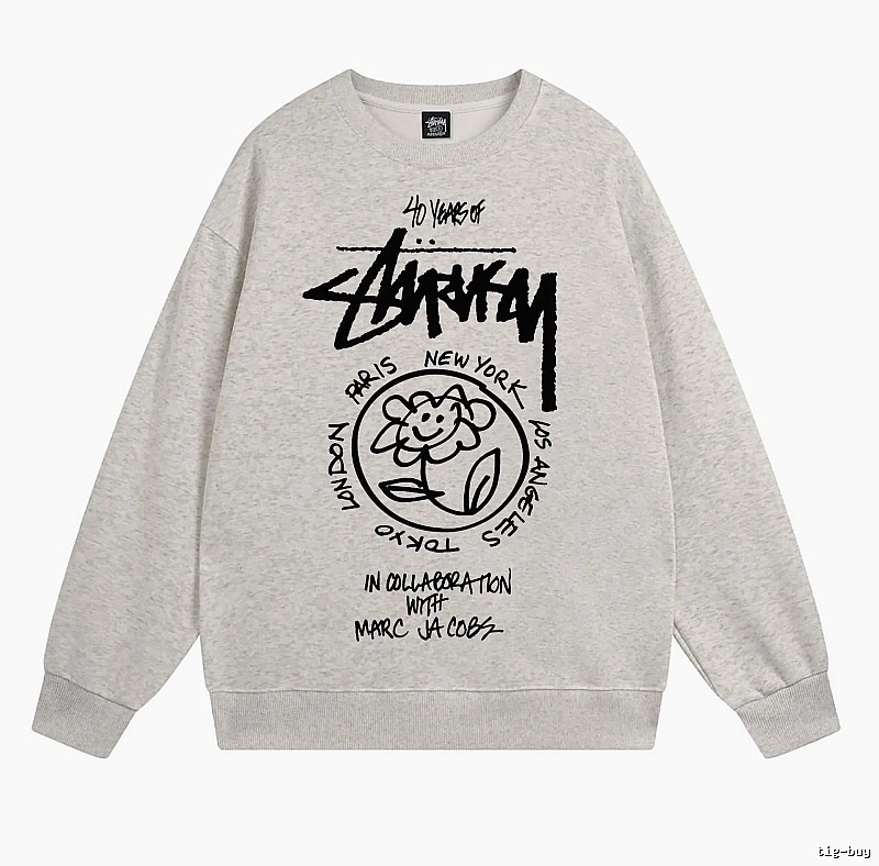 Stussy Oatmeal Style 539 Graphic SweatShirt Smart Casual