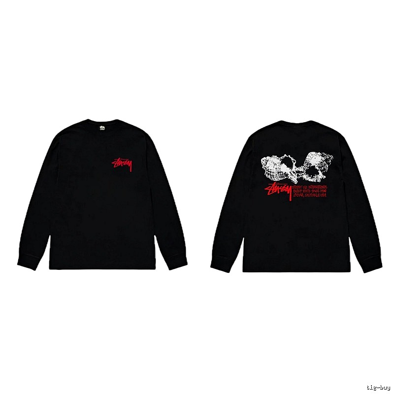 Stussy Skull Print Black Long-sleeve Shirt
