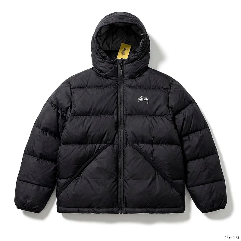 Stussy trendy and cool black down jacket
