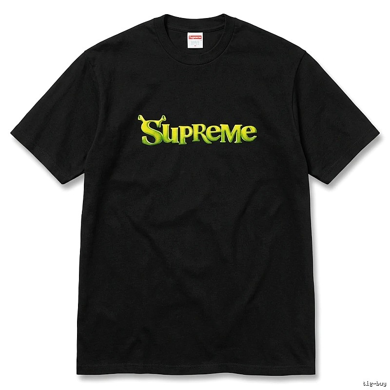 Supreme Letter Style Black T-shirt