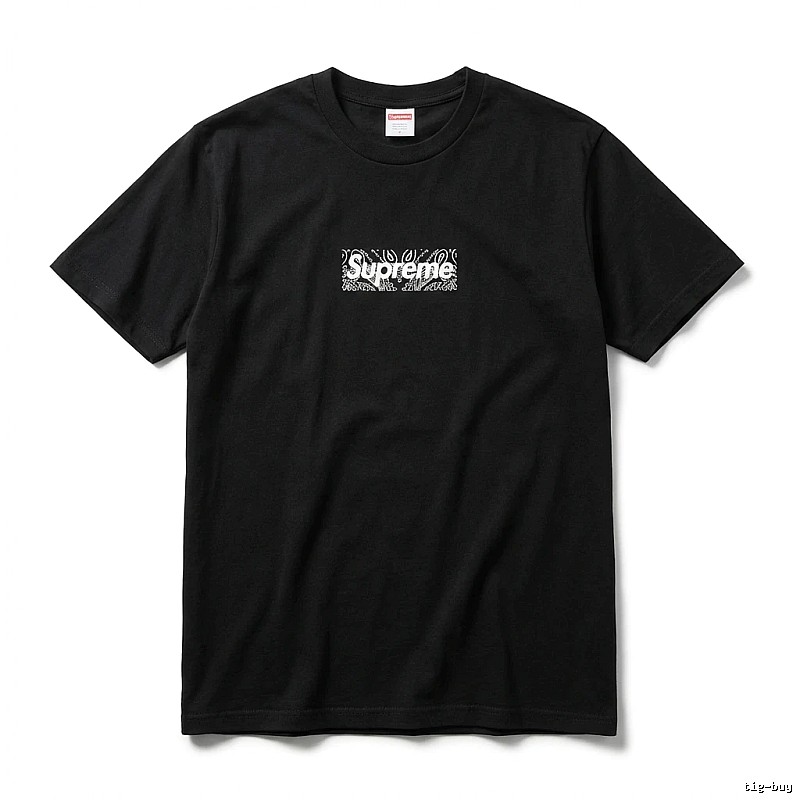 Supreme - printed trendy black T - shirt