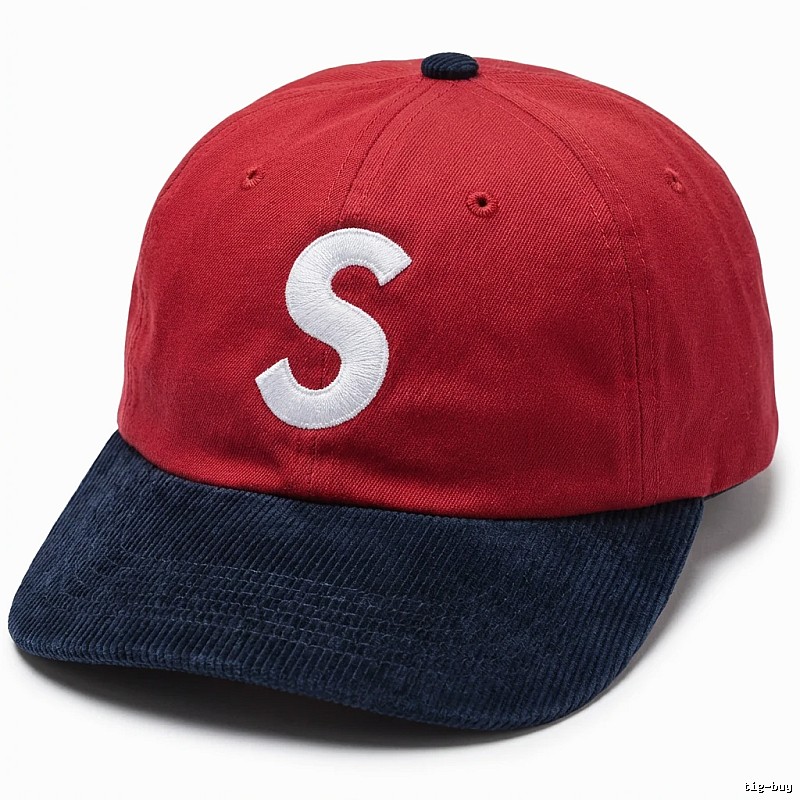 Supreme Simple Red and Black Baseball Cap