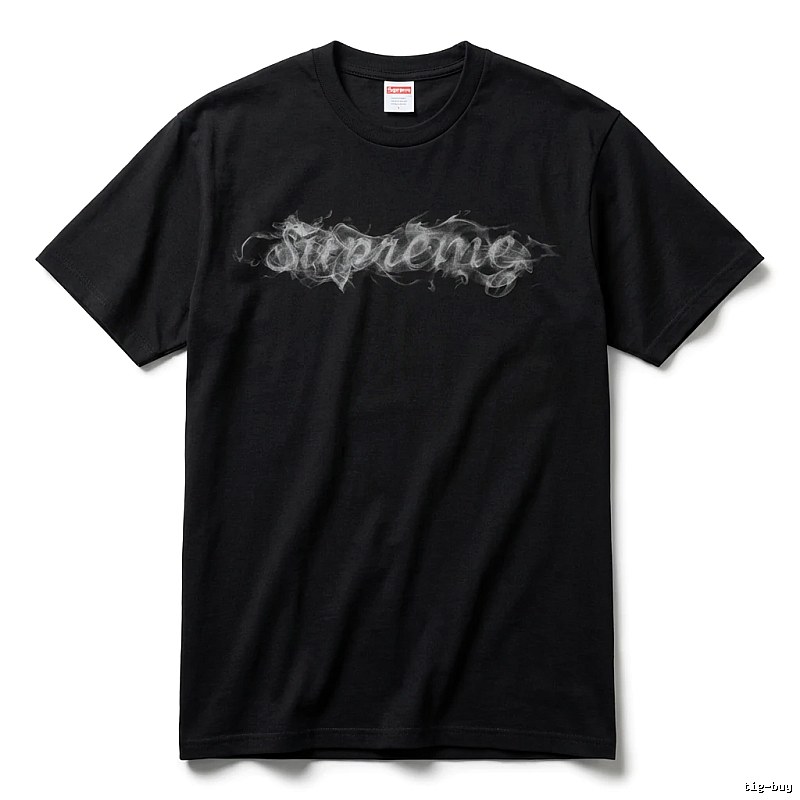 Supreme Smoke Style Black T-shirt