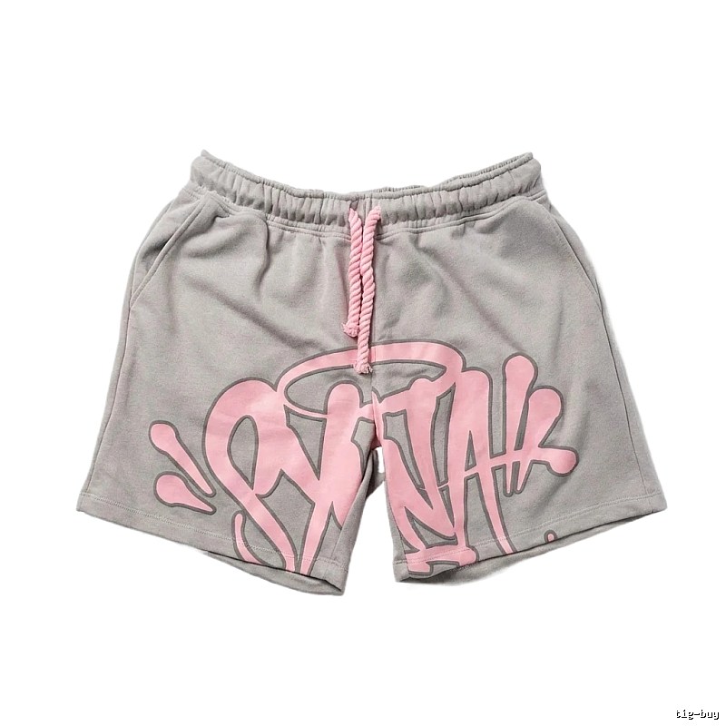 SynaWorld graffiti-style gray shorts