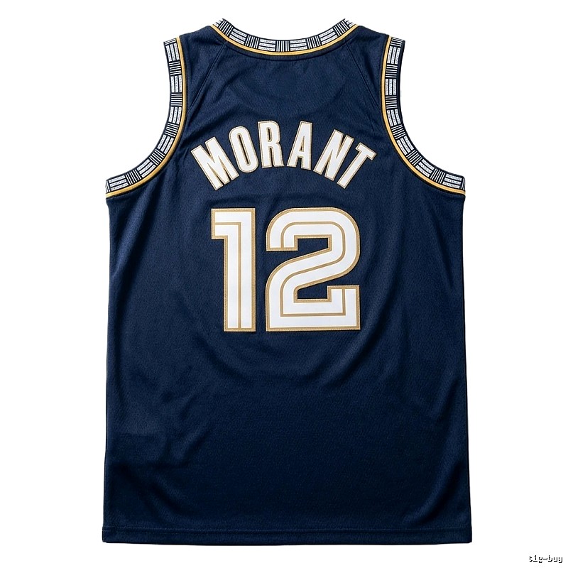 The black basketball uniform of Ja Morant of the Grizzlies.