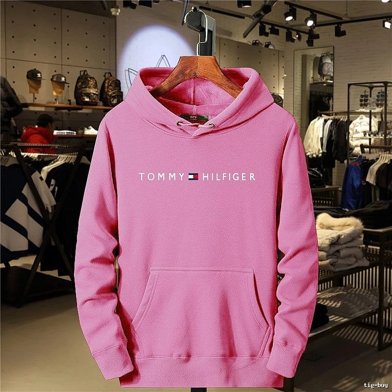 Tommy Hilfiger Pink Logo Hoodie Warm Weather