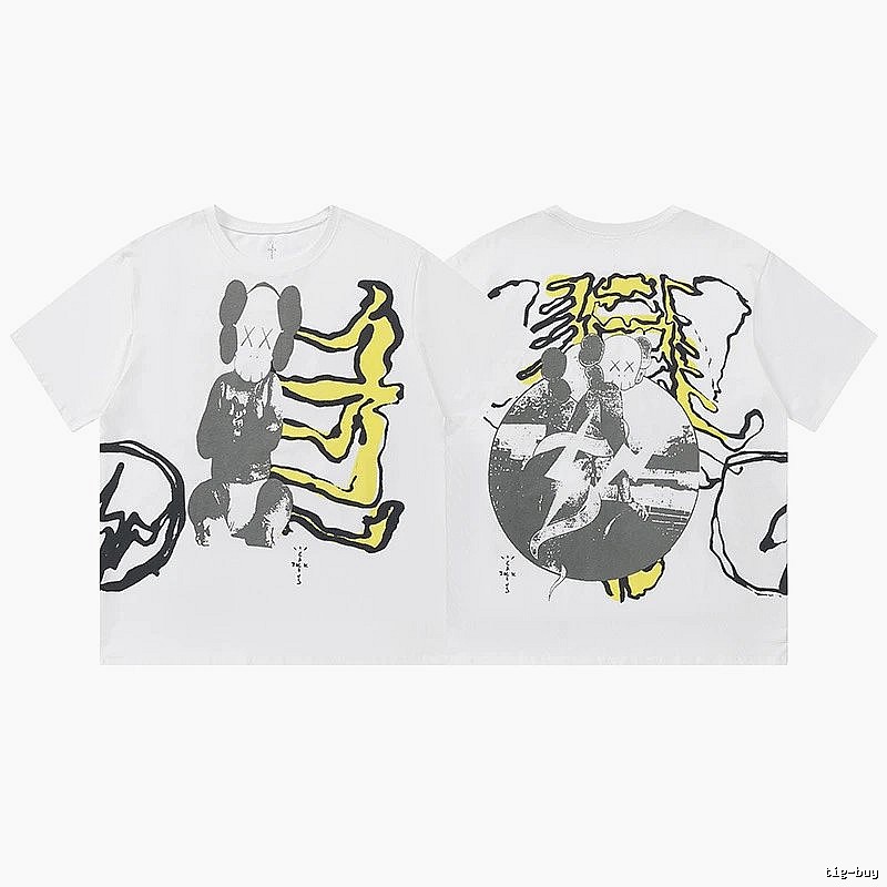 Travis Scott Patterned Graphic T-shirt Brown Travis Scott with Polished Detail