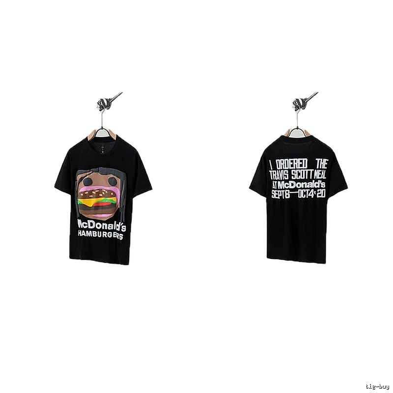 Travis Scott x McDonald's Co-branded Printed Black T-Shirt