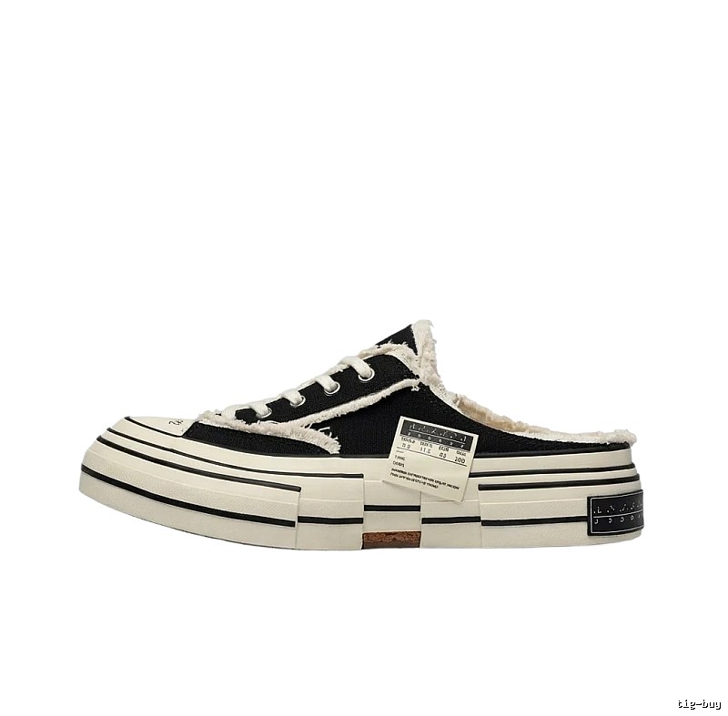 Xvessel Deconstructed Style Black and White Slippers
