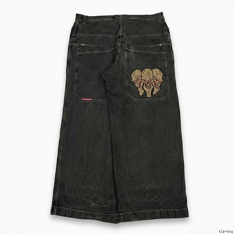 Y2K-style black denim skirt